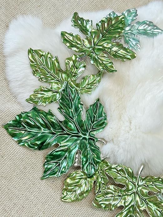 Chunky Leaf Floral Statement Necklace Earring Set Vintage Boho Statement Jewelry Set Drama Bib Collar Jewelry Set for Women Fashion Prom Party Costume Jewelry