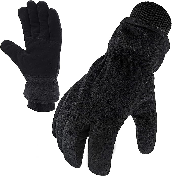 SKYDEER Winter Gloves with Soft Deerskin Suede Leather & Thermal Polar Fleece & Warm 3M Thinsulate Insulation (SD8661T)