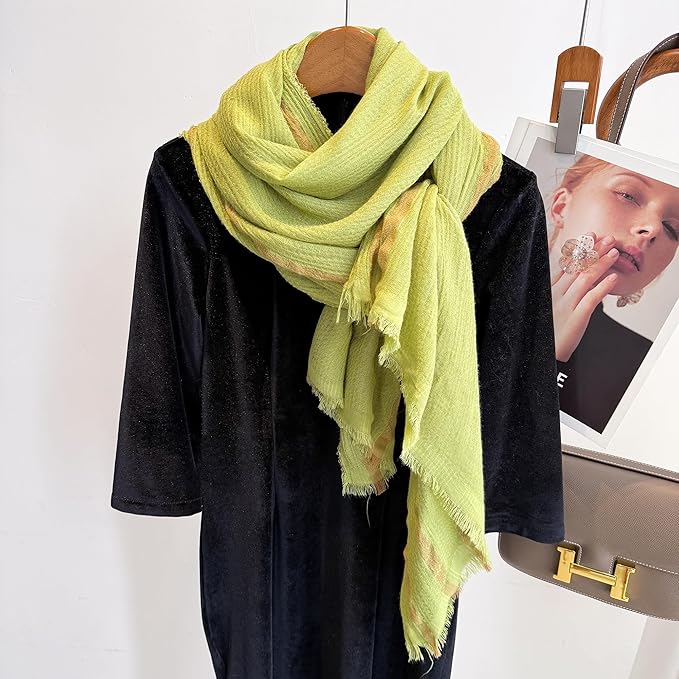 WINCESS.YU Women Gradient Scarf Long Shawls and Wraps Fashion Plain Pashmina Formal Scarf