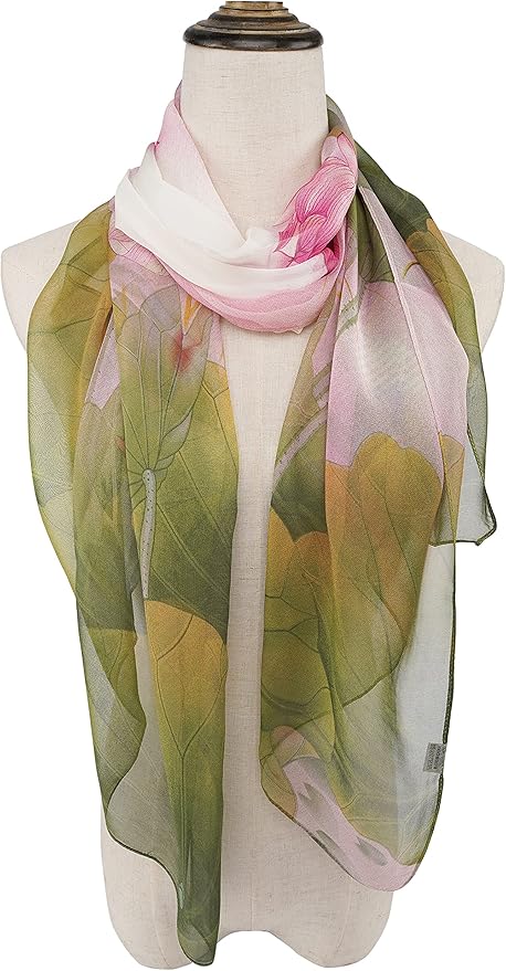 YOUR SMILE Ladies/Women's Lightweight Floral Print/Solid Color mixture Shawl Scarf For Spring Summer season