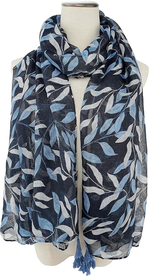 YOUR SMILE Large Boho Scarf for Women Lightweight Floral Printed Scarves Fall Winter Fashion Fringed Shawl wraps