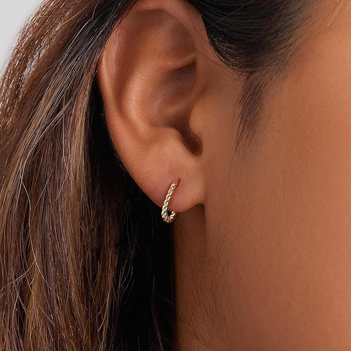 Gold Plated Statement Chunky Dangle Stud Earrings for Women, Gold Plated Hoop Knot Claw Earrings Tarnish Free Jewelry for Women Gifts