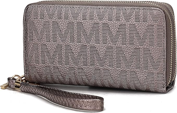 MKF Collection Wristlet Wallet for Women, Small Vegan Leather Credit Card Holder with Zipper Coin Pocket Wallet Purse Handbag By Mia K
