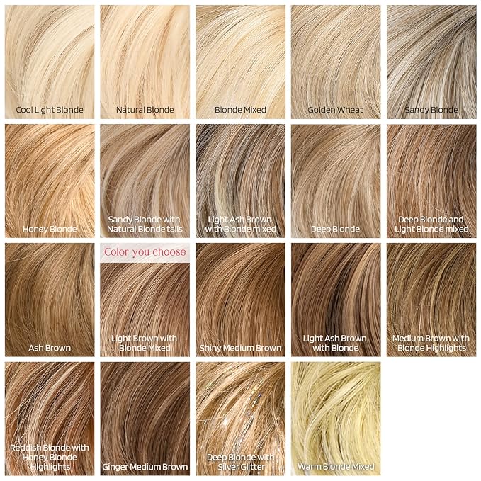 HOOJIH Messy Bun Hair Piece - Super Long Tousled Updo Extensions, Wavy Wrap Ponytail Hairpieces, Scrunchies With Elastic Band HB007 Grace - Light Brown With Blonde Mixed