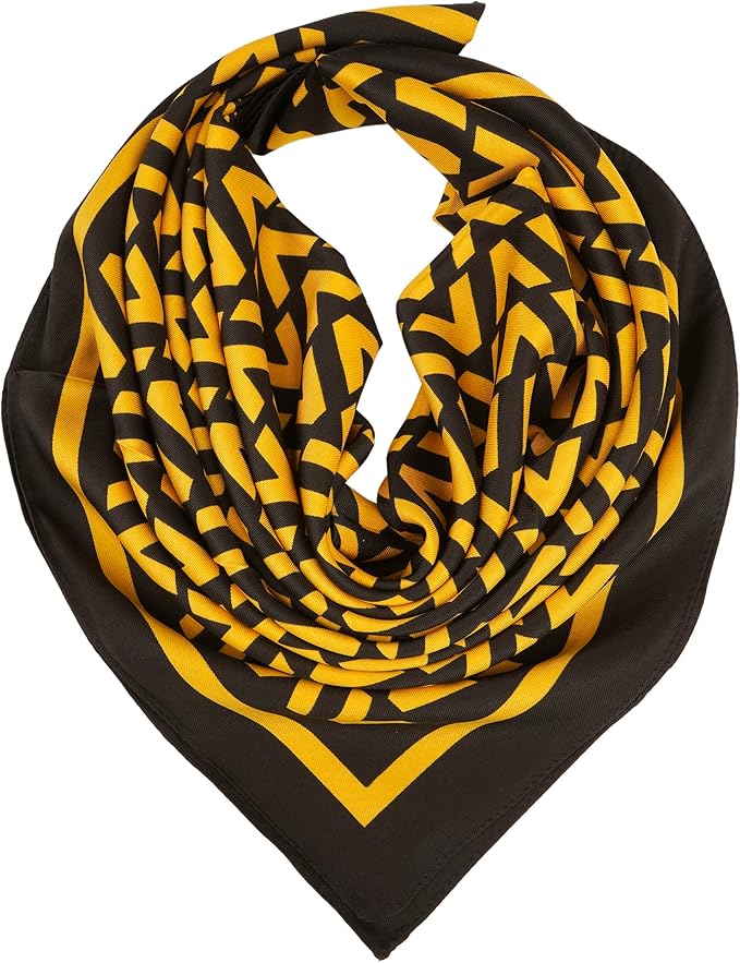 YOUR SMILE Silk Like Scarf Women's Fashion Pattern Large Square Satin Headscarf Headdress