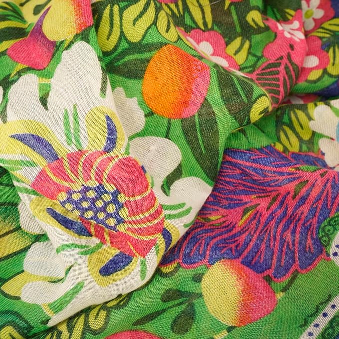 YOUR SMILE Large Boho Scarf for Women Lightweight Floral Printed Scarves Fall Winter Fashion Fringed Shawl wraps
