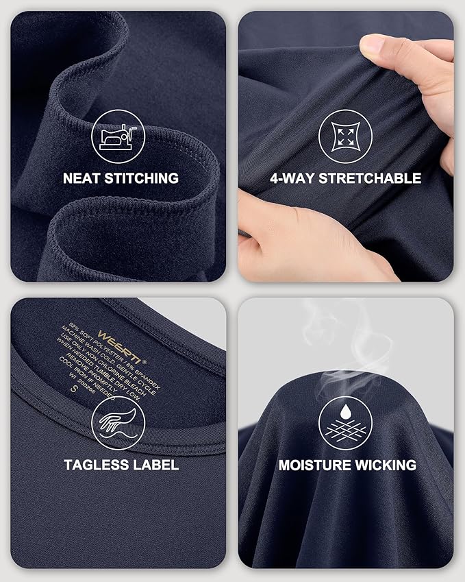 WEERTI Thermal Underwear for Women Long Johns with Fleece Lined Base Layer Women Cold Weather Top Bottom