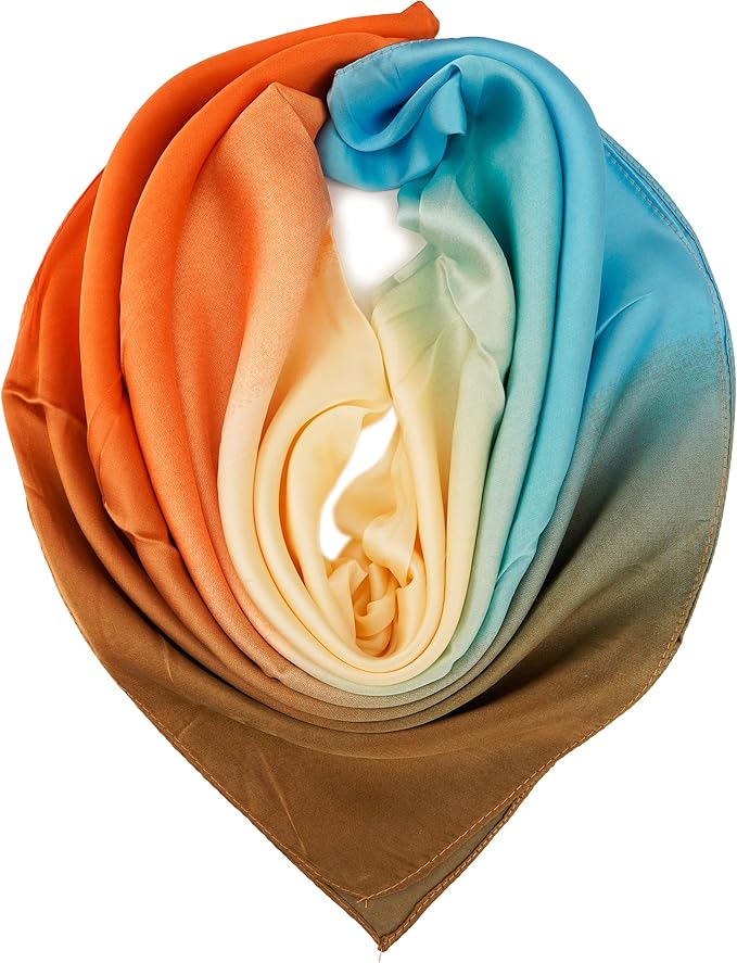 YOUR SMILE Silk Like Scarf Women's Fashion Pattern Large Square Satin Headscarf Headdress