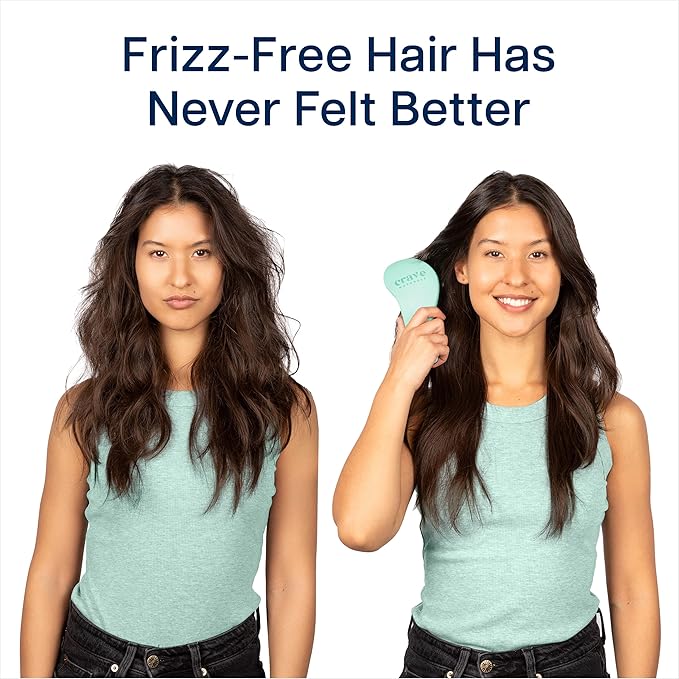 Crave Naturals Glide Thru Detangling Brush, Detangler Brush for Curly, Straight, Wet and Dry Hair Comb for Adults and Kids, Hair Accessories for Women, Turquoise and Purple