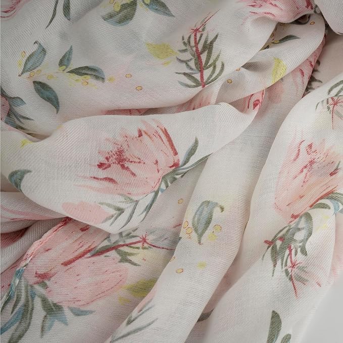 YOUR SMILE Large Boho Scarf for Women Lightweight Floral Printed Scarves Fall Winter Fashion Fringed Shawl wraps