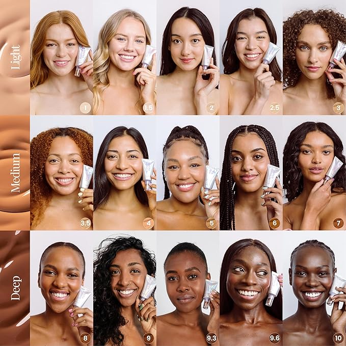 Naked Sundays BeautyScreen™ SPF 50 Peptide Foundation Tint – Tinted Sunscreen & Skincare Makeup with Zinc Oxide, Niacinamide – Lightweight Natural Coverage, 9.6. Rich Neutral, 1.01 oz