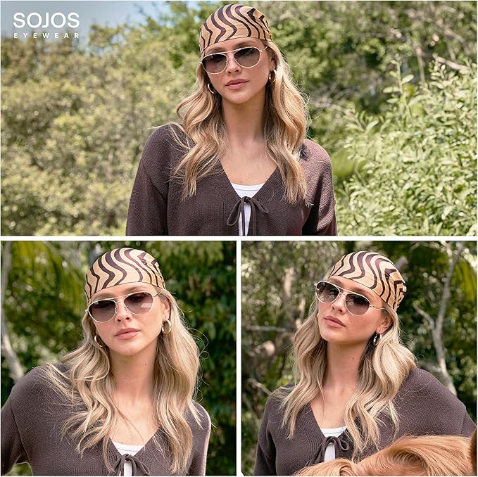 SOJOS Retro Polarized Aviator Sunglasses for Women Men Vintage 70s Style UV Protection Womens Mens Sun Glasses SJ1265