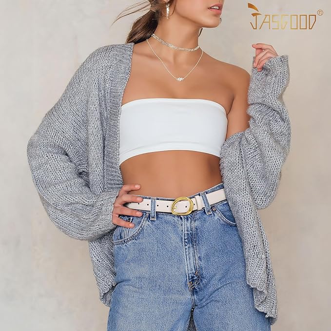 JASGOOD Leather Belts for Women Cute Casual Waist Belt with Gold Buckle Ladies for Jeans Pants Dresses