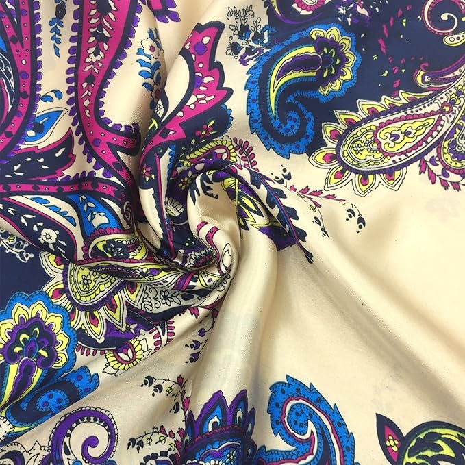 YOUR SMILE Silk Like Scarf Women's Fashion Pattern Large Square Satin Headscarf Headdress