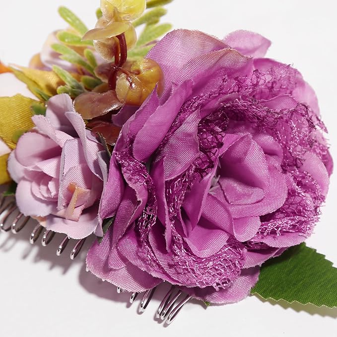 Flower Hair Clip for Women - Elegant Hair Accessory for Wedding, Party & Daily Wear (Purple)