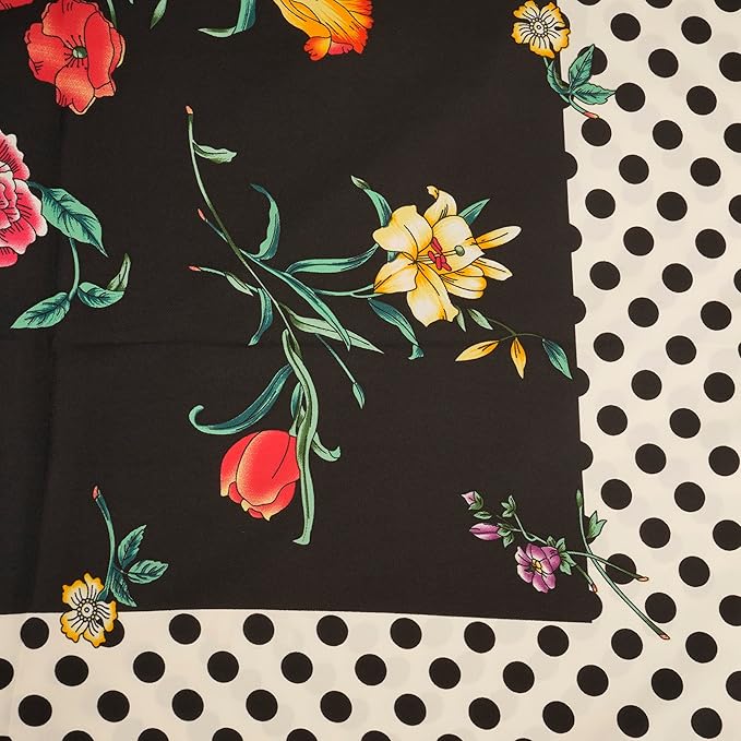 YOUR SMILE Silk Like Scarf Women's Fashion Pattern Large Square Satin Headscarf Headdress