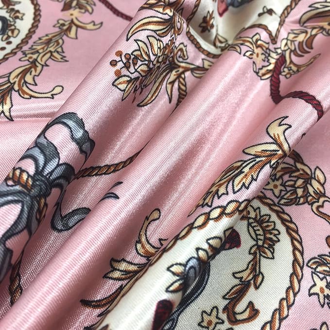 YOUR SMILE Silk Like Scarf Women's Fashion Pattern Large Square Satin Headscarf Headdress