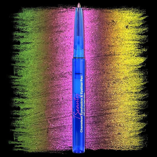 Chameleon Metallic Eyeshadow & Eyeliner Gel Pencil – Multichrome Shifting Colors Glitter Eye Makeup, Waterproof Long-Lasting Smudge-Proof Duochrome Pencil (Metallic Pink to Golden Olive)