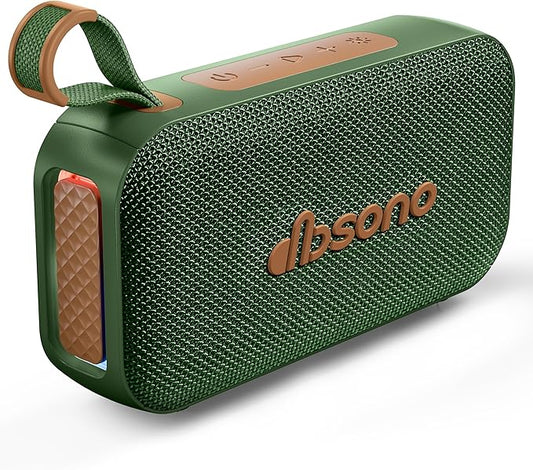 Bluetooth Speaker White Elephant Gifts: Christmas Stocking Stuffers for Men Adults Teens, 30H Playtime, Portable Wireless Speakers, Powerful Bass, Lightshow, Birthday Beach Vacation Essentials, Green