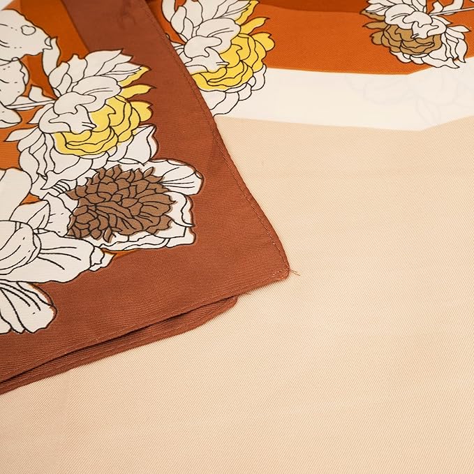 YOUR SMILE Silk Like Scarf Women's Fashion Pattern Large Square Satin Headscarf Headdress