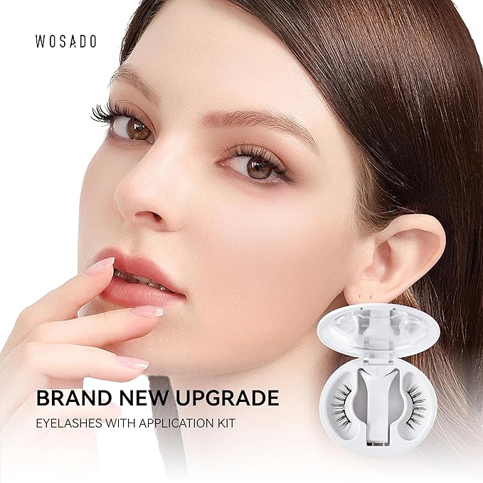 WOSADO Magnetic Eyelashes with Applicator Kit, [V27 Chicago Skyline] Reusable Magnetic Lashes without Eyeliner, Glue-free False Lashes, Waterproof, Lightweight, Suit for Natural Makeup