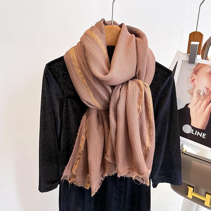 WINCESS.YU Women Gradient Scarf Long Shawls and Wraps Fashion Plain Pashmina Formal Scarf