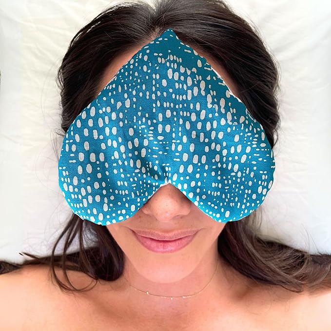 Weighted Heart Eye Pillow with Organic Lavender & Flaxseed – Relaxation Gift for Women, Meditation Tool, Mindful Rest, Cooling Eye Mask, Wellness Self-Care Kit