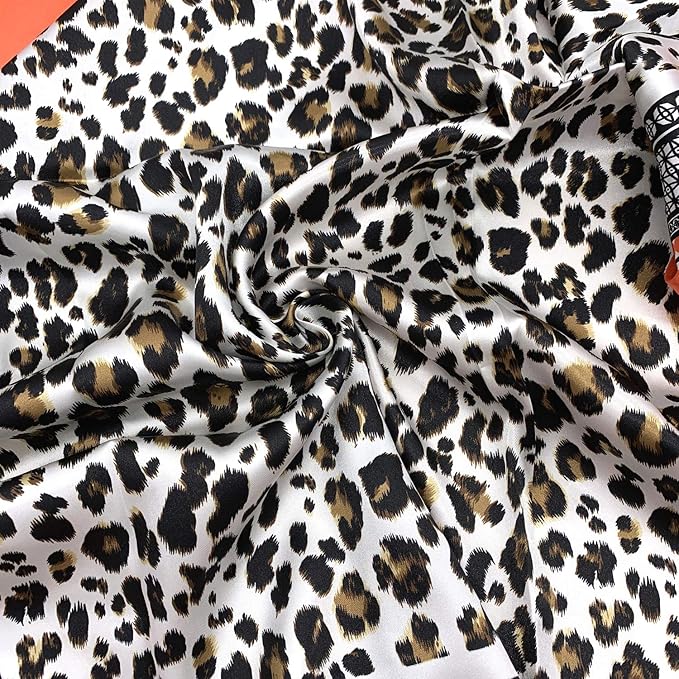 YOUR SMILE Silk Like Scarf Women's Fashion Pattern Large Square Satin Headscarf Headdress