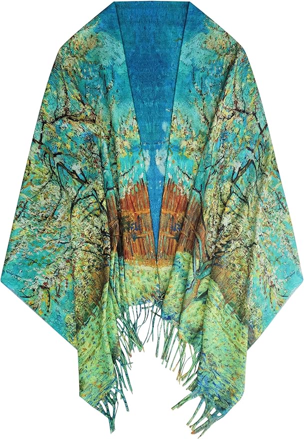 VENVSBEE Van Gogh Art Print Scarf for Women Best Gift Soft Warm Shawl Wrap Pashmina Rave