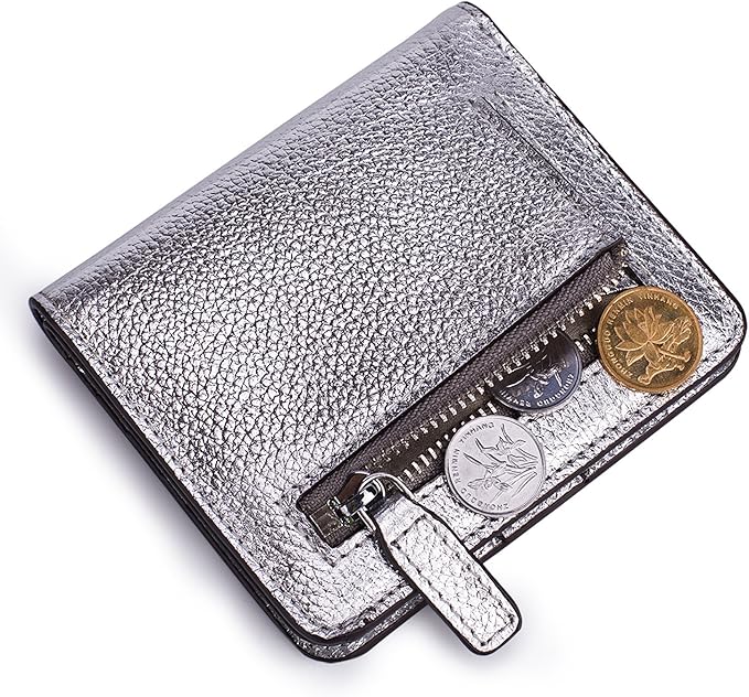AINIMOER Small Leather Wallet for Women, Ladies Credit Card Holder RFID Blocking Women's Mini Bifold Pocket Purse