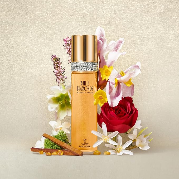 Elizabeth Taylor White Diamonds Women's Perfume, Long-Lasting Floral Fragrance, Eau de Toilette EDT Spray, Gift for Her, 3.3 fl oz