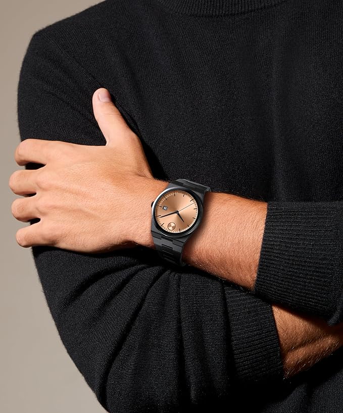 Movado Bold Quest Men's Sport Watch - Swiss Quartz Movement, Stainless Steel Link Bracelet - 5 ATM Water Resistance - Luxury Fashion Timepiece for Him - 40mm