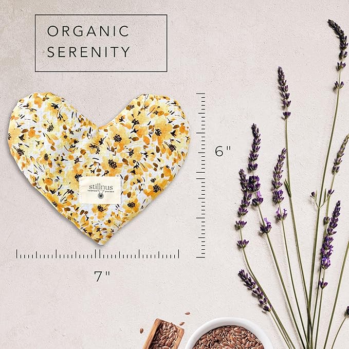 Weighted Heart Eye Pillow with Organic Lavender & Flaxseed – Relaxation Gift for Women, Meditation Tool, Mindful Rest, Cooling Eye Mask, Wellness Self-Care Kit
