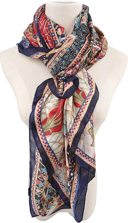 YOUR SMILE Ladies/Women's Lightweight Floral Print/Solid Color mixture Shawl Scarf For Spring Summer season