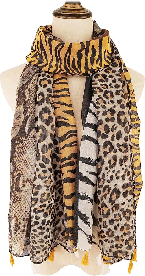 YOUR SMILE Large Boho Scarf for Women Lightweight Floral Printed Scarves Fall Winter Fashion Fringed Shawl wraps