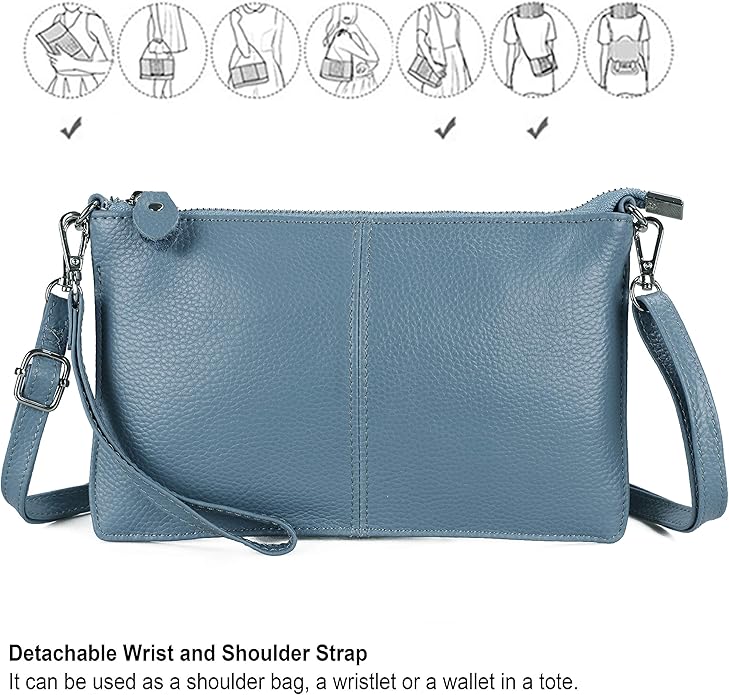 befen Genuine Leather Wristlet Clutch Wallet Purses Small Crossbody Bags for Women with RFID Blocking Card Slots