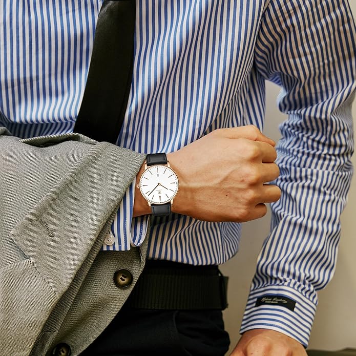 BEN NEVIS Watch, Mens Watch, Minimalist Fashion Simple Wrist Watch Analog Date with Leather Strap