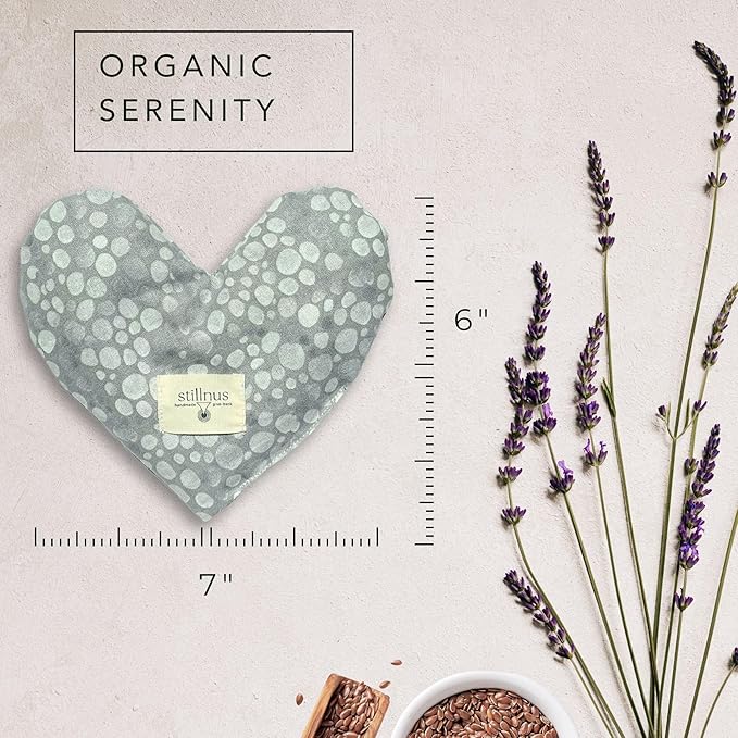 Weighted Heart Eye Pillow with Organic Lavender & Flaxseed – Relaxation Gift for Women, Meditation Tool, Mindful Rest, Cooling Eye Mask, Wellness Self-Care Kit