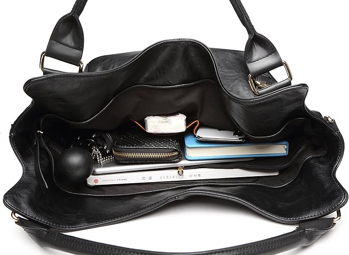 Women Tote Bag Handbags PU Leather Fashion Hobo Shoulder Bags with Adjustable Shoulder Strap
