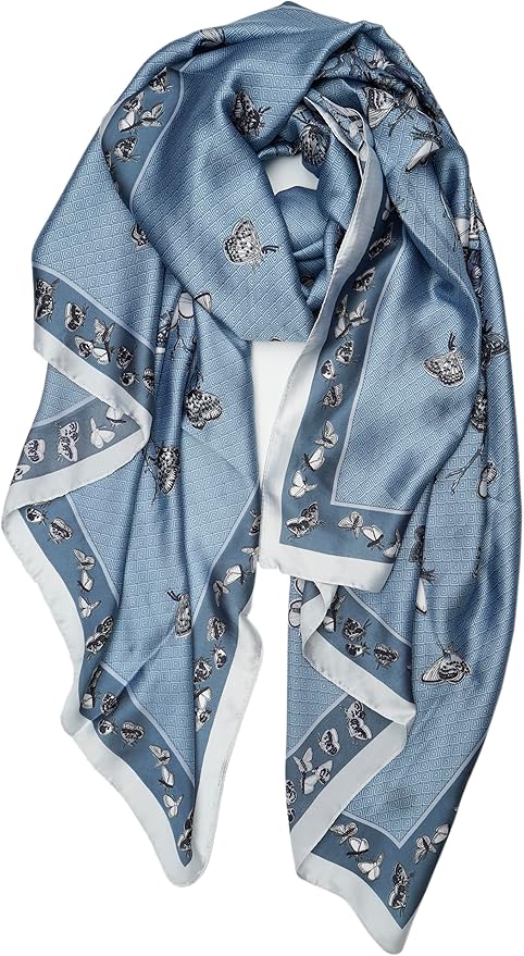YOUR SMILE Large Mulberry Silk Feeling Long Stain Scarf Lightweight Sunscreen Shawls Wraps for Women