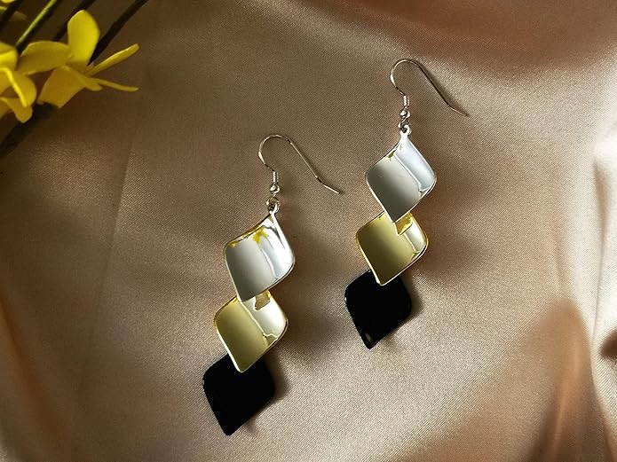925 Sterling Silver Hooks Small Dangle Drop Earrings for Women Light Weight Tricolor Subtlety Small Fashion Dainty Perfect Jewelry for Gifts hypoallergenic Elegant Classical