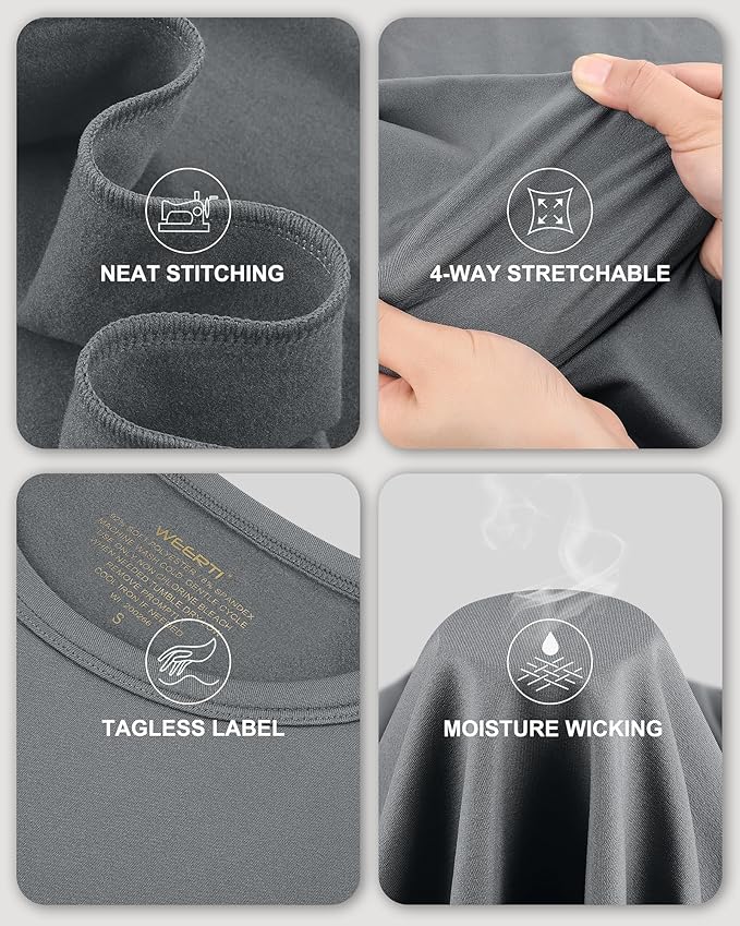 WEERTI Thermal Underwear for Women Long Johns with Fleece Lined Base Layer Women Cold Weather Top Bottom