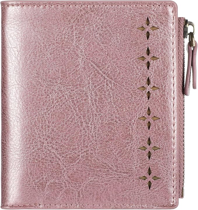 Lavemi Ultra Thin Small Compact Leather Womens Girls Wallets RFID Blocking Credit Card Holder for Women