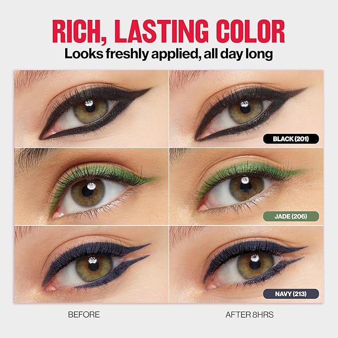 REVLON ColorStay Pencil Waterproof Eyeliner, Smudge-Proof, Eye Makeup with Built-In Sharpener, 213 Navy, 0.01 oz