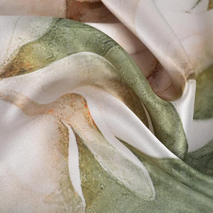 100% Mulberry Silk Scarf for Women Neck Oblong Headscarves Long Floral Print Lightweight Silk Wraps Shawls 67"*20"