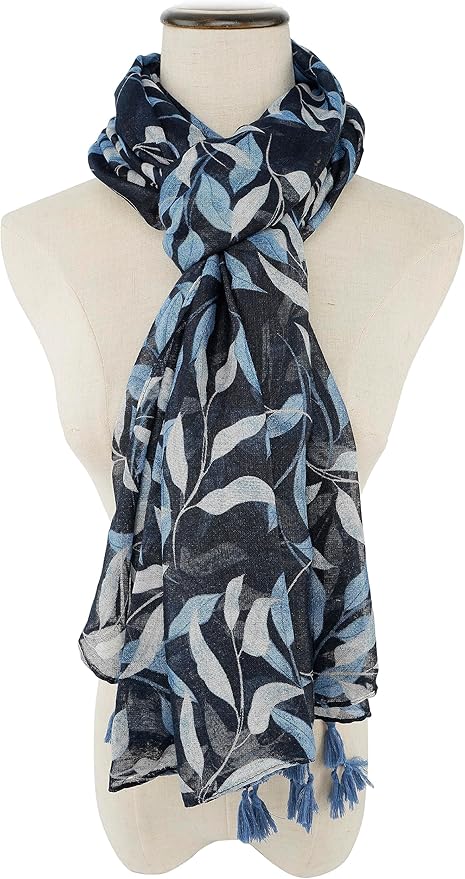 YOUR SMILE Large Boho Scarf for Women Lightweight Floral Printed Scarves Fall Winter Fashion Fringed Shawl wraps