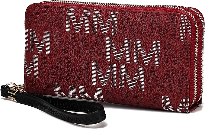 MKF Collection Wristlet Wallet for Women, Small Vegan Leather Credit Card Holder with Zipper Coin Pocket Wallet Purse Handbag By Mia K