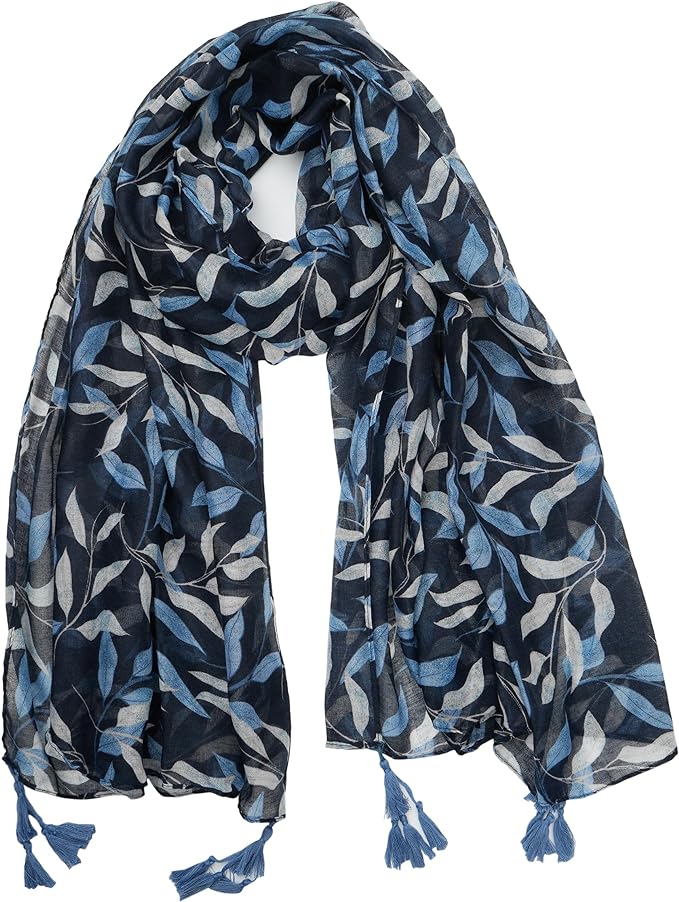 YOUR SMILE Large Boho Scarf for Women Lightweight Floral Printed Scarves Fall Winter Fashion Fringed Shawl wraps