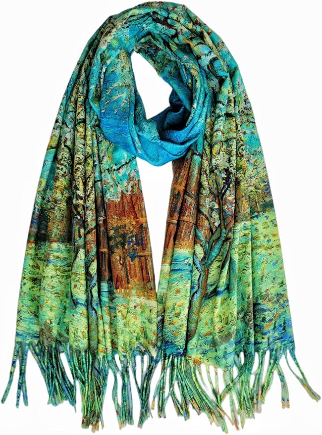 VENVSBEE Van Gogh Art Print Scarf for Women Best Gift Soft Warm Shawl Wrap Pashmina Rave