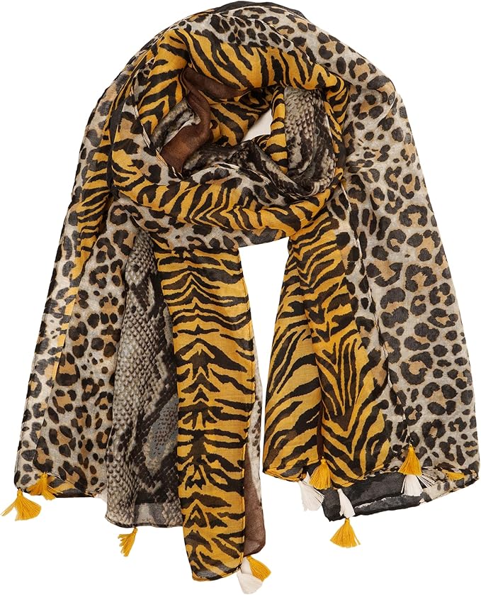 YOUR SMILE Large Boho Scarf for Women Lightweight Floral Printed Scarves Fall Winter Fashion Fringed Shawl wraps